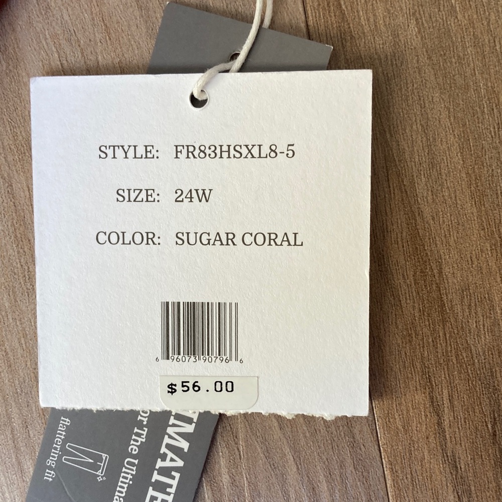 Zac & Rachel Mid-Rise Wide Crop Pant with stretch sugar coral 24W - Picture 12 of 17